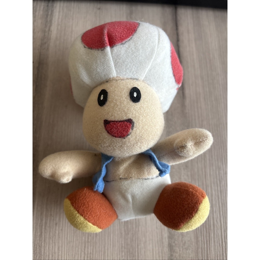 BD&A Toad Beanbag Plush 6" Vintage Super Mario Bros Mushroom Stuffed Toy Read!‎